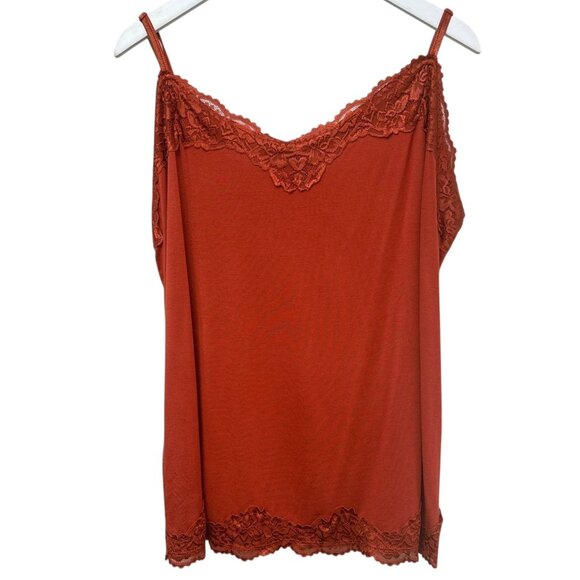 AVENUE Camisole Plus Size 22 / 24 Rust Stretch Womens Cami Tank Top Stretch - Picture 1 of 8